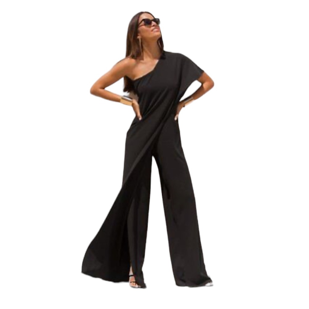 Alexia Admor size 12 new with tags one shoulder black wrap jumpsuit